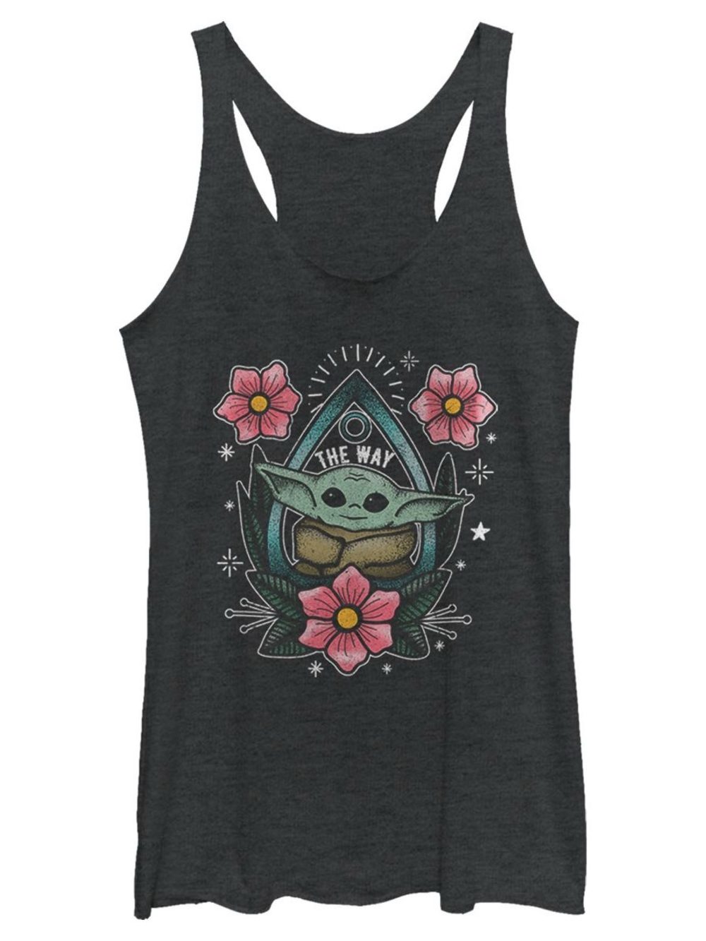 Star Wars The Mandalorian The Child Flower Tattoo Racerback Tank - 2X Large